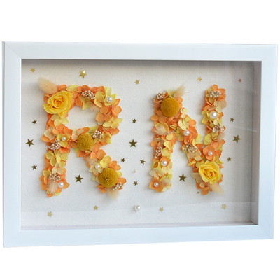 生日礼物定制永生花相框字母数字