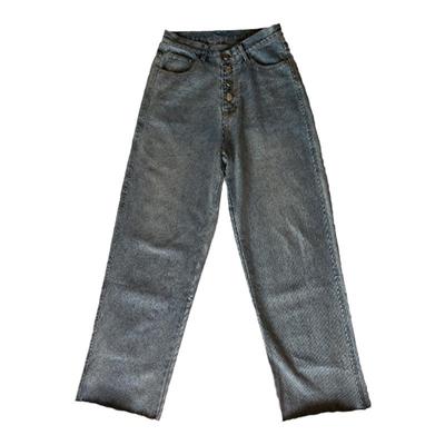 高腰直筒长裤秋季不规则腰头