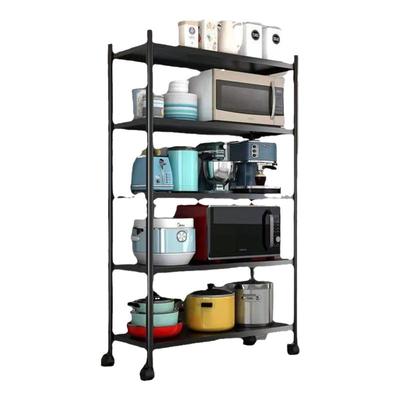 厨房移动置物架落地多层高可调钢