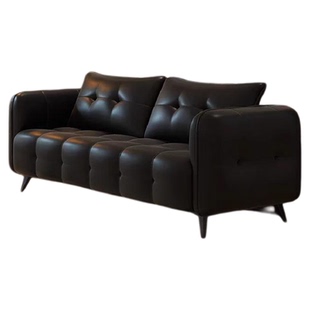 沙发皮艺小户型客厅猫爪现代意式简约直排真皮沙发双人三人公寓