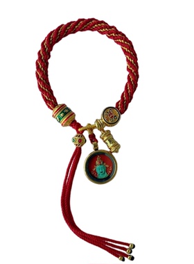 藏式擦擦红绳手链手工编织绿度母本命年民族风手绳