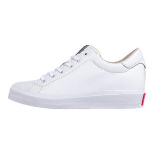 HOZ后街女鞋内增高春秋季新款头层牛皮小白鞋系带休闲鞋女鞋子黑