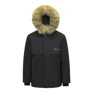 兽王秋冬新款兔毛皮内胆皮草大衣中长款貉子可拆毛领派克服