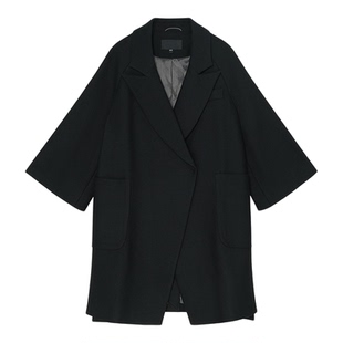 莱芙艾迪儿商场同款高品质完美廓形中长大衣外套女气质优雅外套