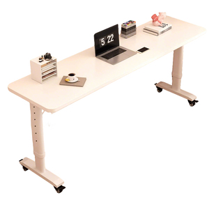 实木跨床桌床边桌可移动升降桌卧室懒人办公桌家用长条书桌电脑桌