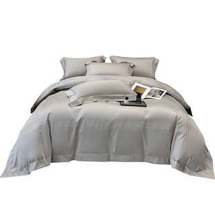 极简酒店风纯棉四件套全棉长绒棉被套床单新款家用高级感床上用品