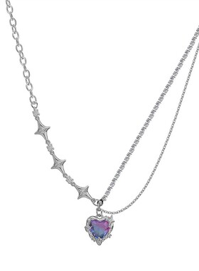 超辣妹~紫色爱心项链甜酷