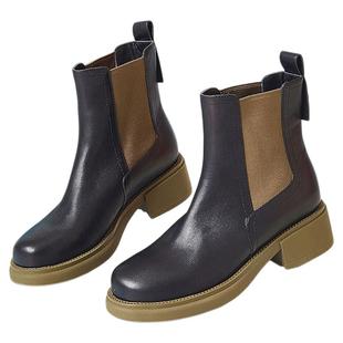 星期六舒适中粗跟切尔西靴冬新英伦风烟筒靴短靴女SS24116395
