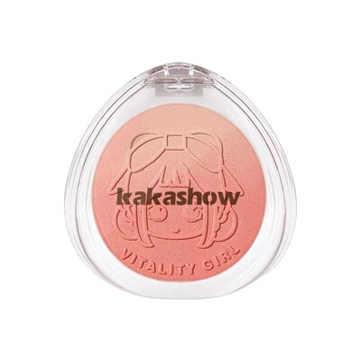 kakashow元气少女渐变腮红哑光细闪学生党日常显白蜜桃奶茶色胭脂