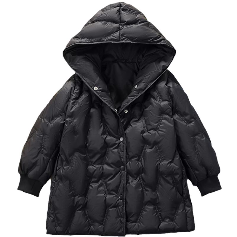 雅鹿2025新款儿童羽绒服男童女童宝宝中长款大童冬季加厚外套冬装