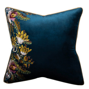 中式沙发抱枕长方形护腰靠垫中国风客厅刺绣座椅靠枕腰枕椅子靠背