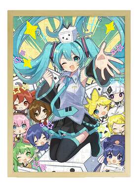 初音未来木质拼图带相框