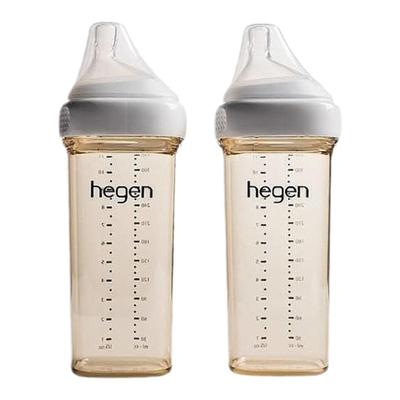 新加坡赫根HegenPPSU防摔新生儿婴儿宝宝宽口奶瓶易清洗330ml*2