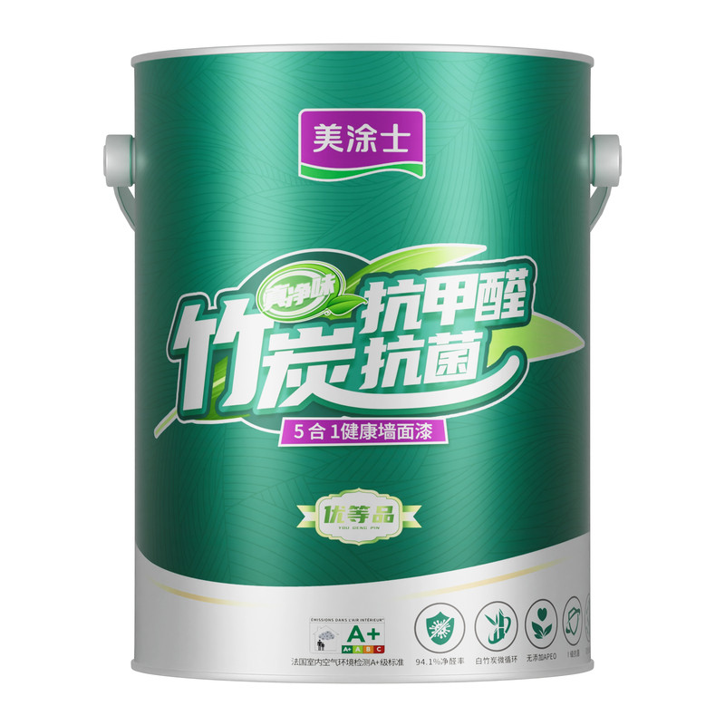 美涂士乳胶漆竹炭抗甲醛五合一内墙漆净味可可蛋奶自刷家用墙面漆