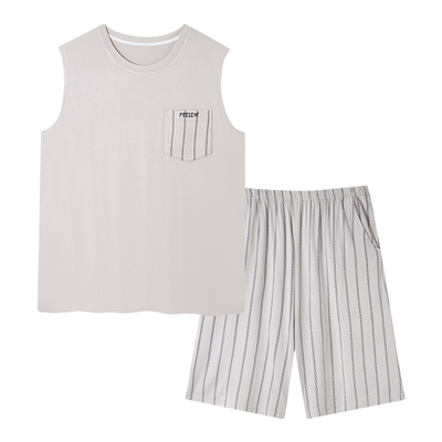 浪莎男士睡衣莫代尔凉感简约套装