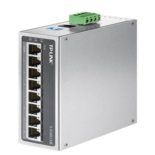 TP-LINK普联TL-SF1008工业级网络交换机8口百兆100M轨道导轨式冗余电源IP40抗干扰防尘耐高低温12V/24V供电DC