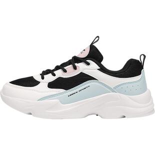 特步女鞋休闲鞋2026新款春季轻便透气复古老爹鞋厚底网面运动鞋女