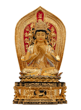 黄铜鎏金五方文殊菩萨佛像