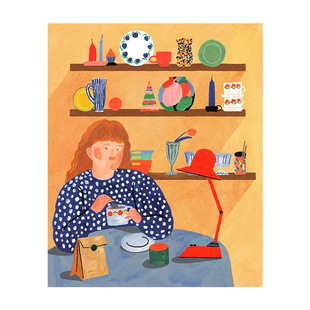 餐边柜装饰画多巴胺新款餐厅沙发后挂画客厅背景墙小户型温馨暖色