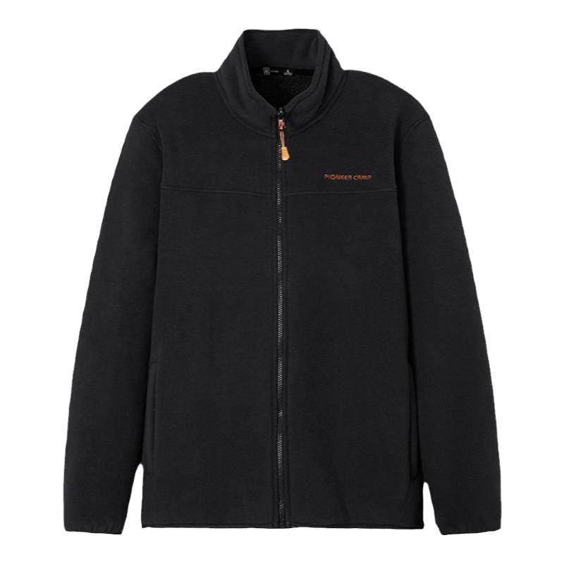 拓路者户外开衫立领抓绒衣男春秋双面加绒加厚摇粒绒夹克外套