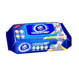 维达厨房湿巾纸60片清洁去油去污家用油烟机强力去油污加大码