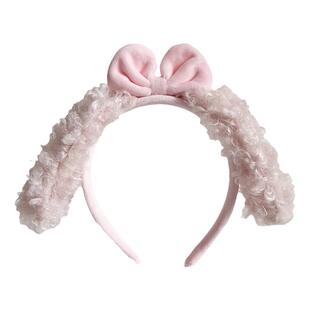 在逃公主~甜美可爱蝴蝶结小狗耳朵发箍狗狗头箍毛绒发卡动物头饰