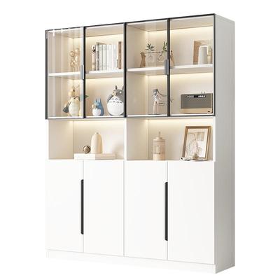 书柜带玻璃门防尘客厅一体整墙柜子定制酒柜展示柜落地置物储物柜