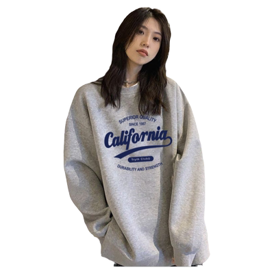 字母圆领卫衣女加绒慵懒风