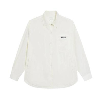 特步长袖衬衫女官方夏季新款休闲百搭女装运动上衣9752282A0604