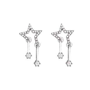 心动双流镂空星星水钻耳钉女2025新款爆款镶钻高级感设计耳坠耳饰