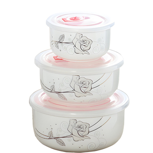 食品级无铅骨瓷可微波保鲜碗带盖泡面陶瓷碗家用食堂蒸蛋密封饭盒