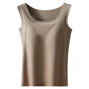 恒源祥无痕保暖背心女内穿带胸垫发热蚕丝内衣免穿文胸打底上衣冬