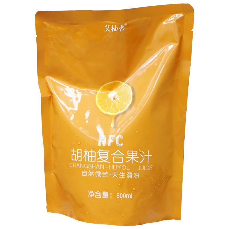 艾柚香百分百nfc果汁飲料常山胡柚汁橙汁果蔬汁800ml*5袋