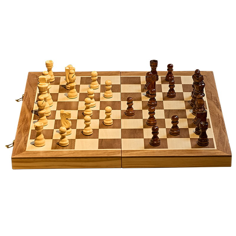 实木国际象棋高档折叠便携带磁性西洋chess豪华版小学生儿童比赛