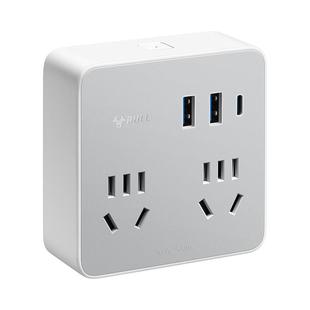 公牛86型原位扩展明装插座替换插头转换器多孔一转多功能插板插排