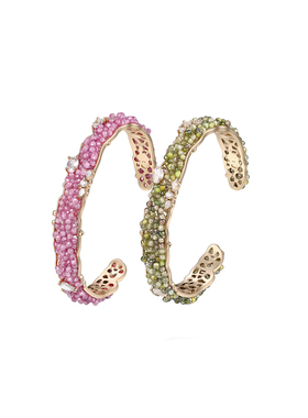 shes雅致错落温润浪漫粉色手镯