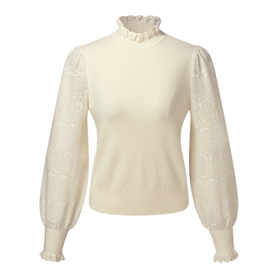 歌莉娅天丝毛衣半高领针织上衣女