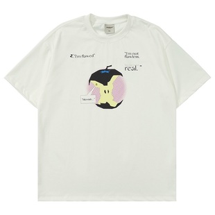 Mentmate 25SS 小众不完美苹果印花T恤衫 夏日男女款百搭复古短袖