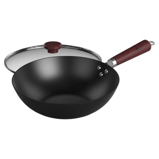 苏泊尔凹面电磁炉专用炒锅家用免开锅铁锅燃气灶无涂层平底炒菜锅