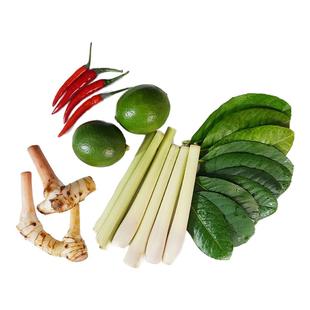 泰国新鲜冬阴功汤料香茅柠檬叶泰国南姜青柠檬香料餐厅用混合套餐