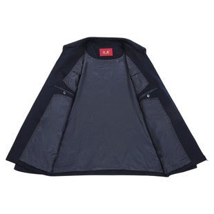 红都100羊毛夹克男中年商务冬装正装上班翻领干部行政毛呢外套