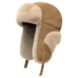 东北防寒帽子女秋冬季加绒加厚护耳保暖棉帽男户外骑行防风雷锋帽