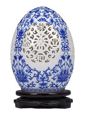 景德镇陶瓷花瓶镂空仿古工艺品