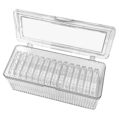 吧唧收纳盒透明防潮谷子徽章保护盒流麻小卡吃谷人桌面整理展示架