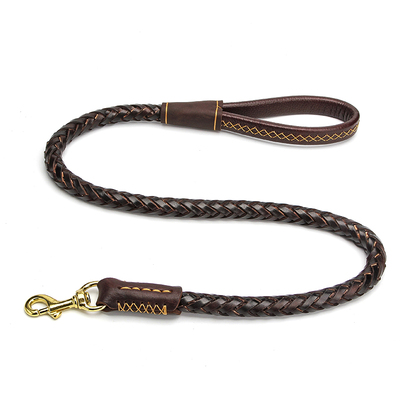 加粗结实真皮猛犬罗威纳牵引绳