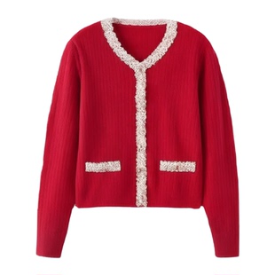 维多利亚新款大码女士红色套装纯棉睡衣女长袖本命年家居服结婚