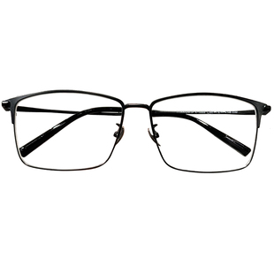 钛架半框近视眼镜男超轻可配度数散光镜片大脸专用160mm宽眼睛架