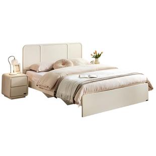 全友家居奶油风1米5高箱收纳储物双人床卧室小户型1.2m落地单人床