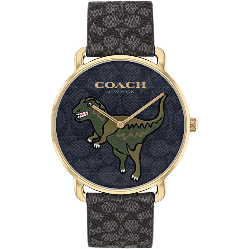 【双十一】COACH/蔻驰ELLIOT系列小恐龙表盘皮带男女情侣手表