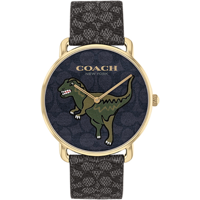 蔻驰小恐龙表盘皮带男女情侣手表
